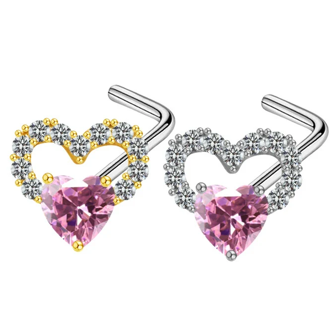 Nose Ring Piercing Jewelry Stainless Steel Heartshaped Butterfly Bow Electroplating - Image 5