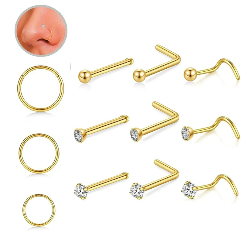 Nose Ring Stainless Steel Geometric Electroplating Unisex - Image 4
