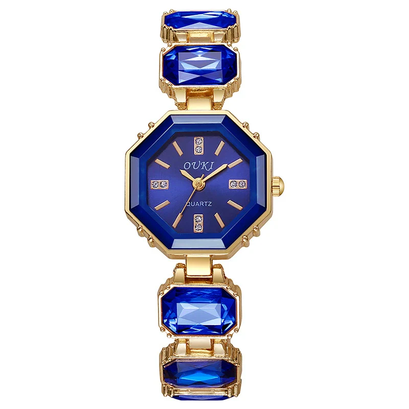 Octagonal Round Casual Women's Alloy Bracelet Watch With Rose Gold Buckle - Image 10