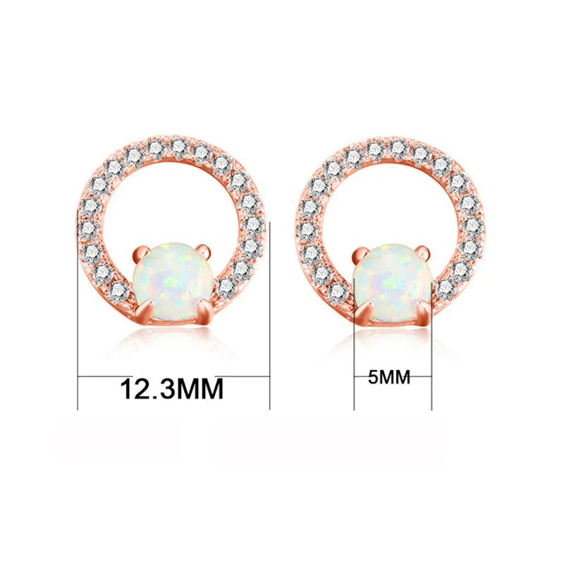 Opal Earrings Copper Geometric Style Electroplating For Women - Image 5