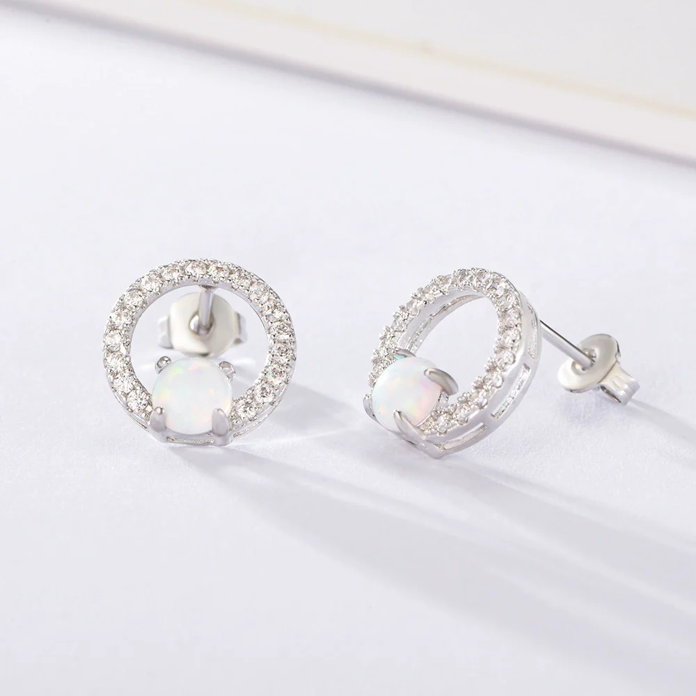 Opal Earrings Copper Geometric Style Electroplating For Women - Image 6