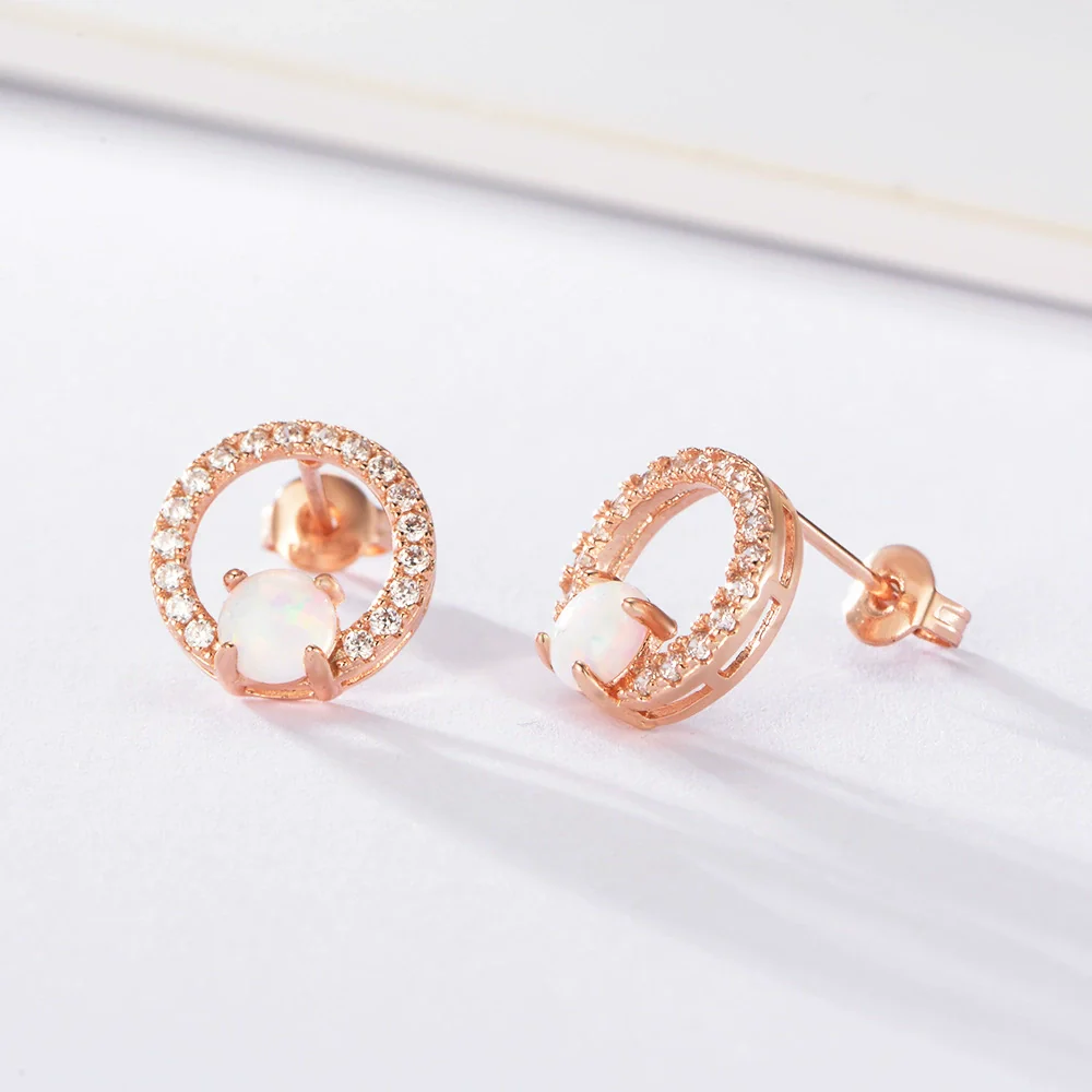 Opal Earrings Copper Geometric Style Electroplating For Women - Image 7