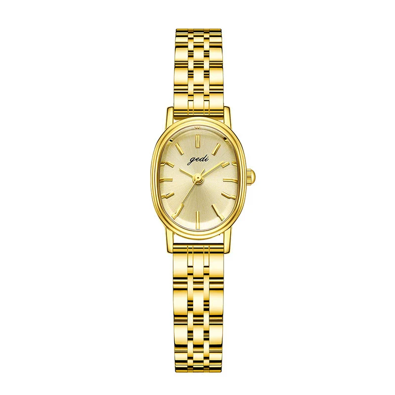 Oval Alloy Band Quartz Watch For Women Light Luxury Retro Style - Image 7