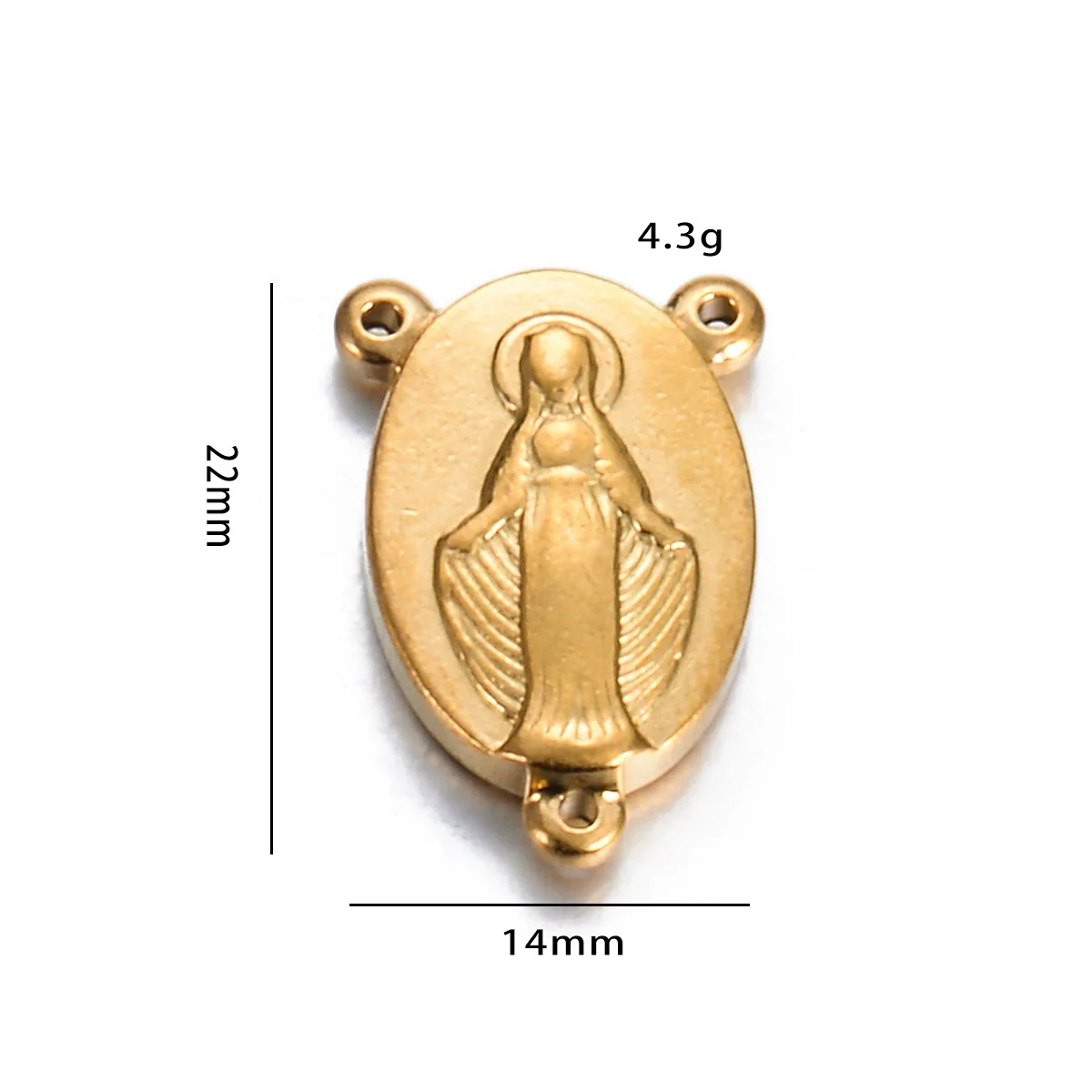 Oval Stainless Steel Religious Pendant Jewelry Accessories With Doublesided Pattern And Electroplating Treatment - Image 14