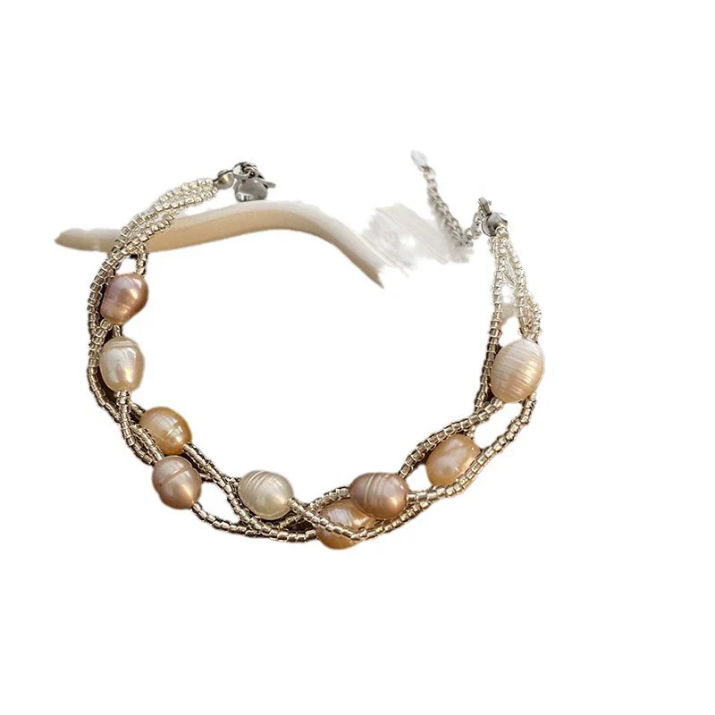 Pearl Bracelet Titanium Steel Geometric Electroplating Light Luxury Women's - Image 5