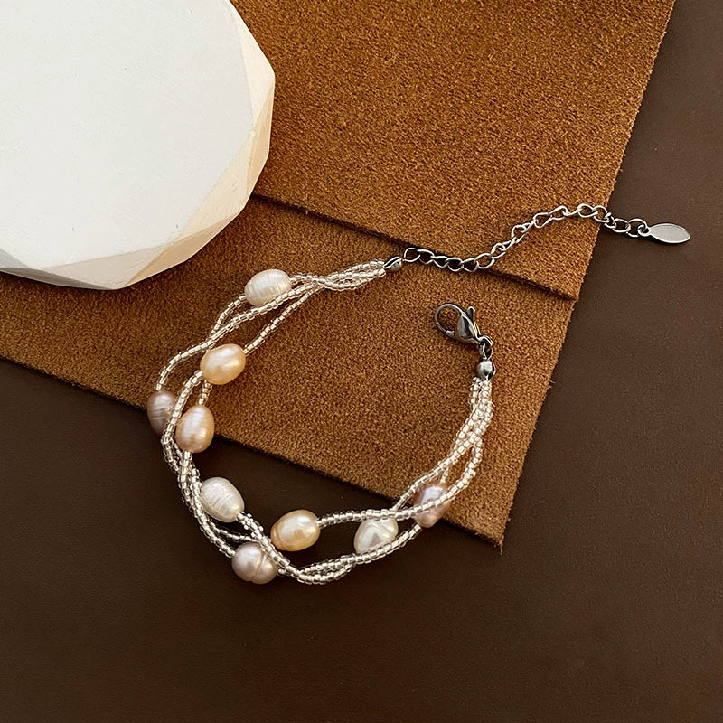 Pearl Bracelet Titanium Steel Geometric Electroplating Light Luxury Women's - Image 7