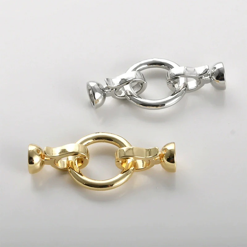 Pearl Buckle Beaded Bracelet Necklace Accessories Copper Electroplated - Image 3