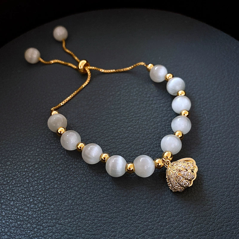 Pearl Flower Light Luxury Women's Bracelet Real Gold Electroplated - Image 11