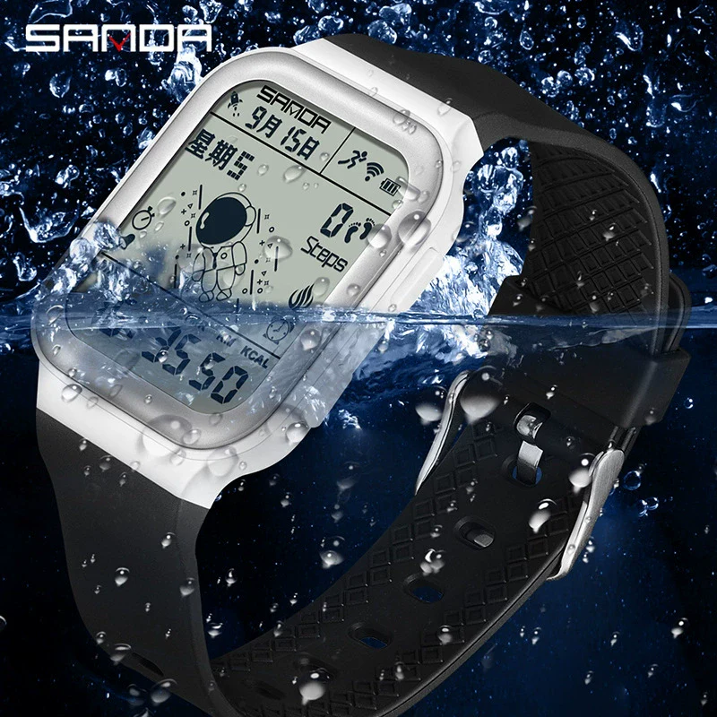 Pedometer Abs Tpu Rectangle Outdoor Sports Waterproof Natural Style - Image 2