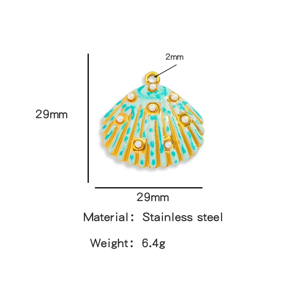 Pendant Accessories Stainless Steel Oildropped Shell Ocean Series - Image 11