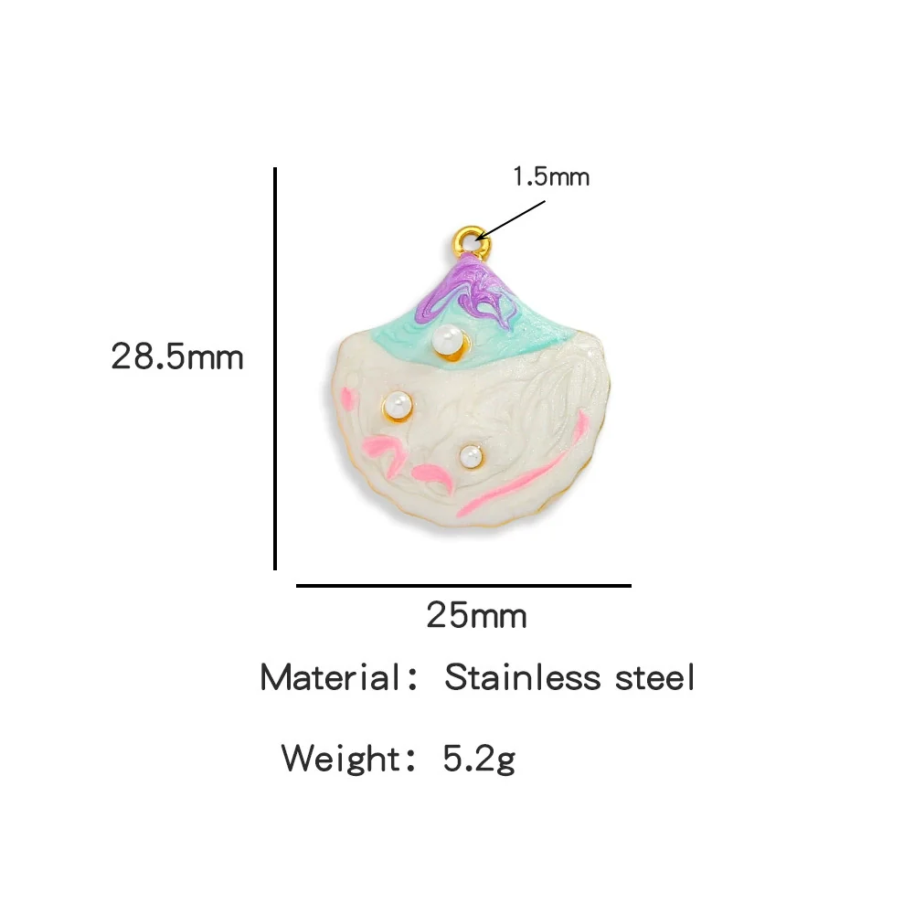 Pendant Accessories Stainless Steel Oildropped Shell Ocean Series - Image 16