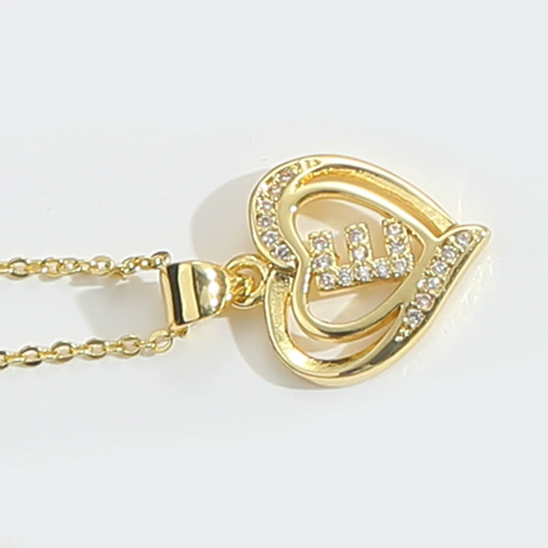 Pendant Clavicle Chain Copper Heart Hollow Shape Electroplating Simple Style - Image 10