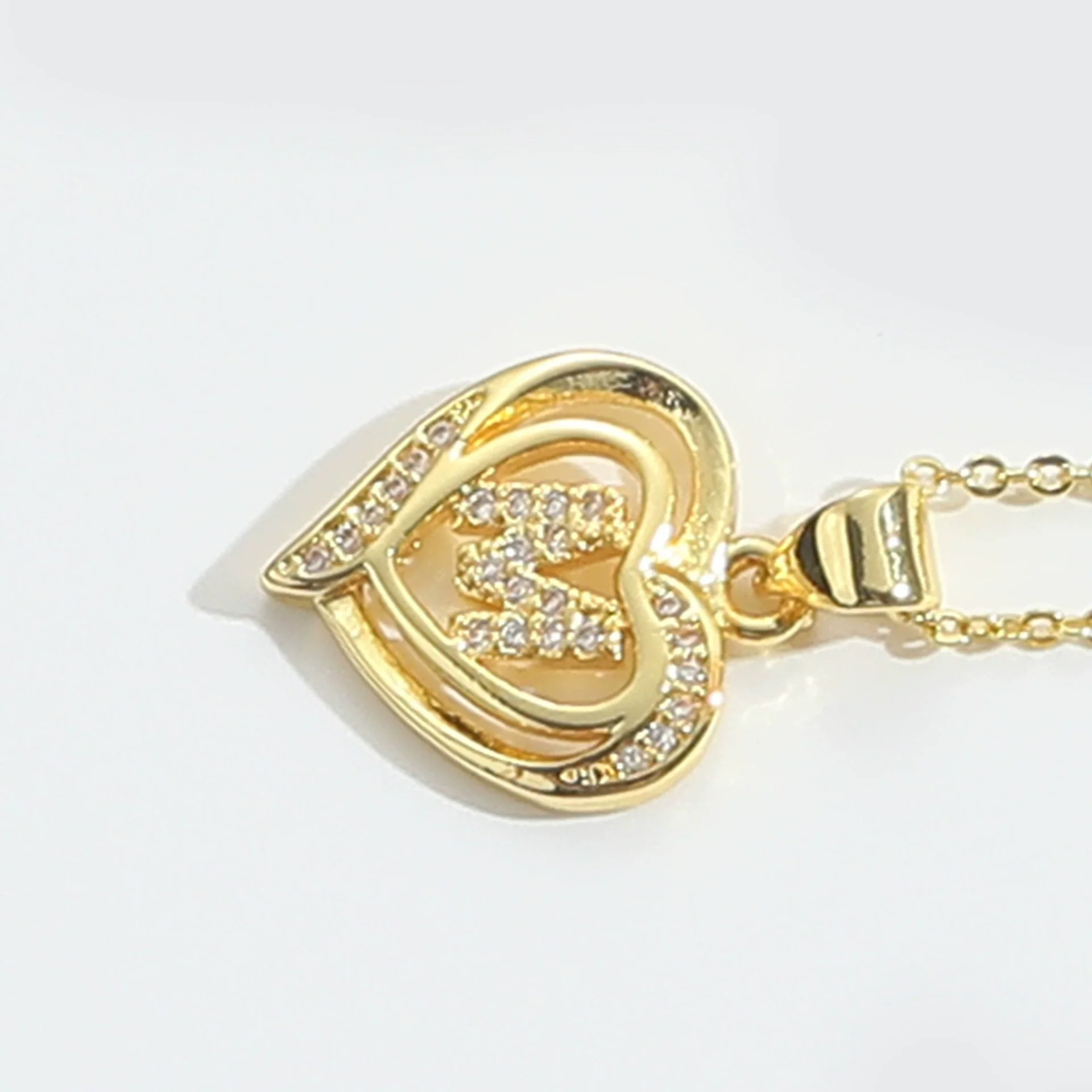 Pendant Clavicle Chain Copper Heart Hollow Shape Electroplating Simple Style - Image 18