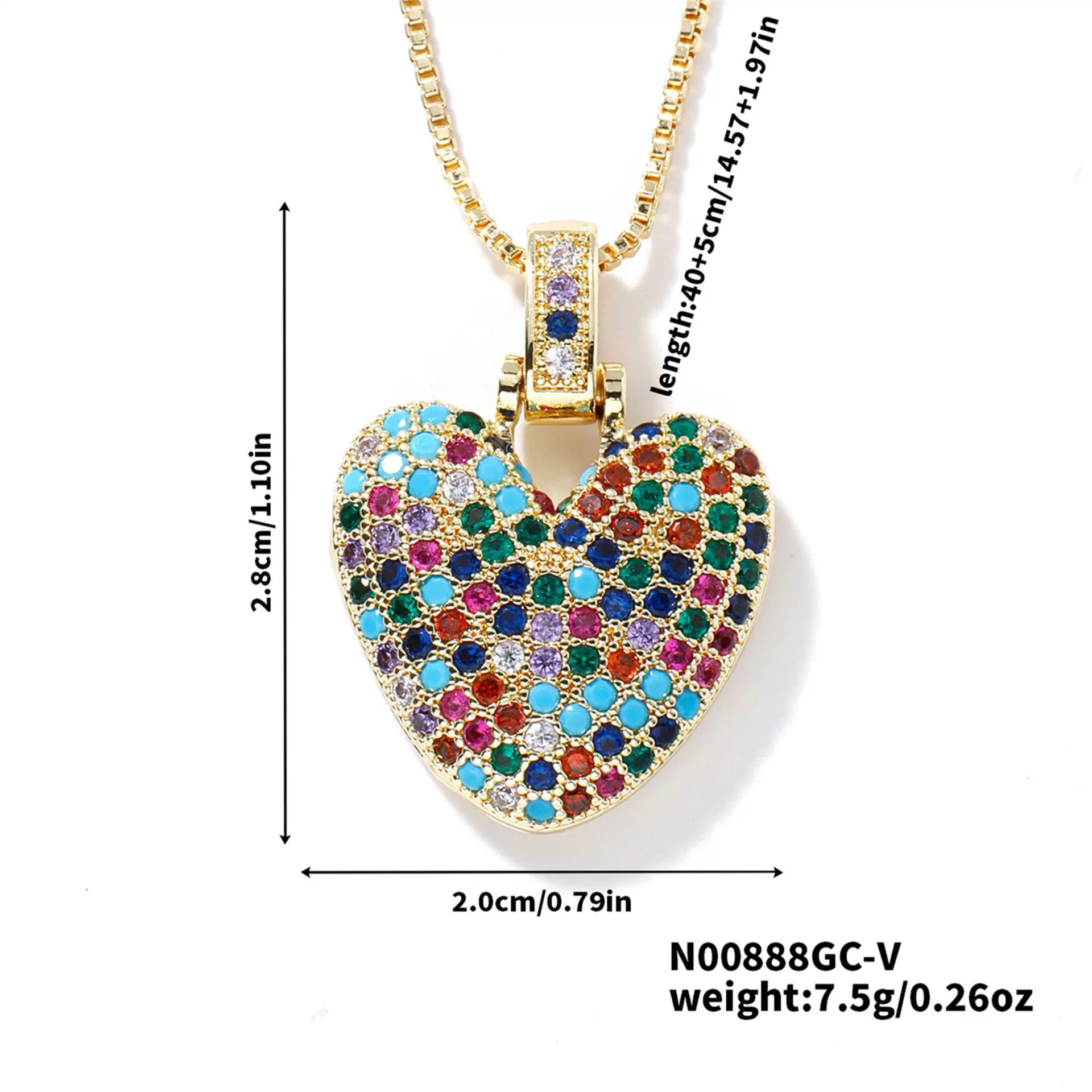 Pendant Clavicle Chain Copper Inlaid Zircon Hip Hop Style With Letter Pattern Electroplated - Image 27