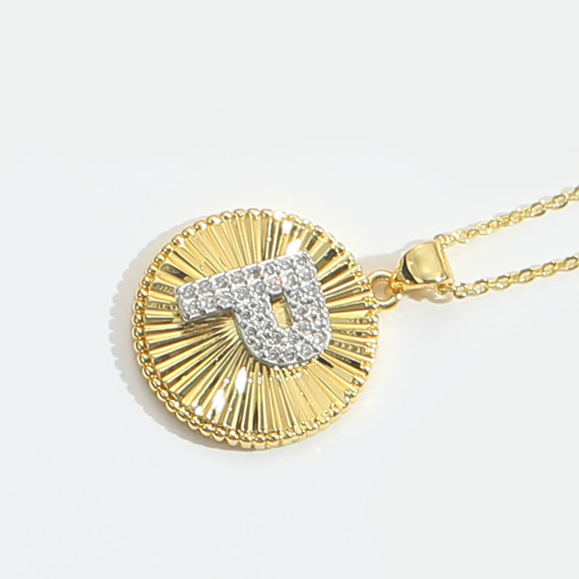 Pendant Clavicle Chain Copper Mixed Gemstone Setting Letter Number Text Pattern Electroplating - Image 21