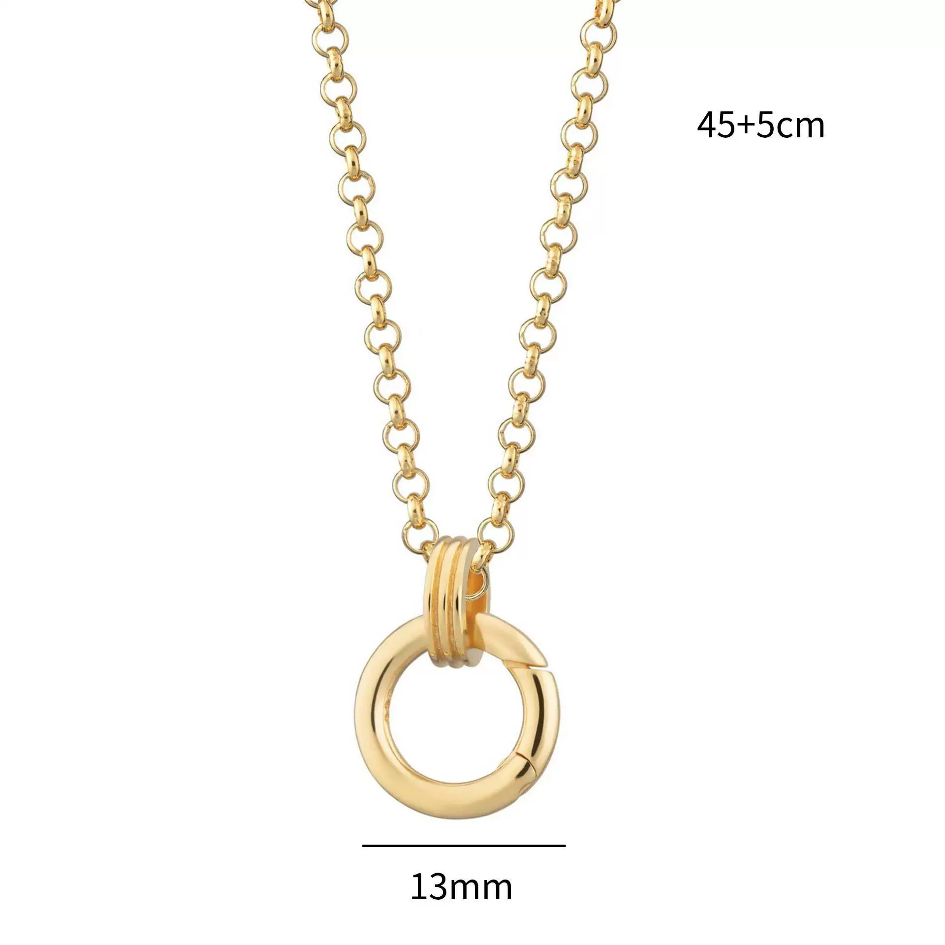 Pendant Necklace Copper Geometric Shape Vacuum Plated 18K Gold Color - Image 19