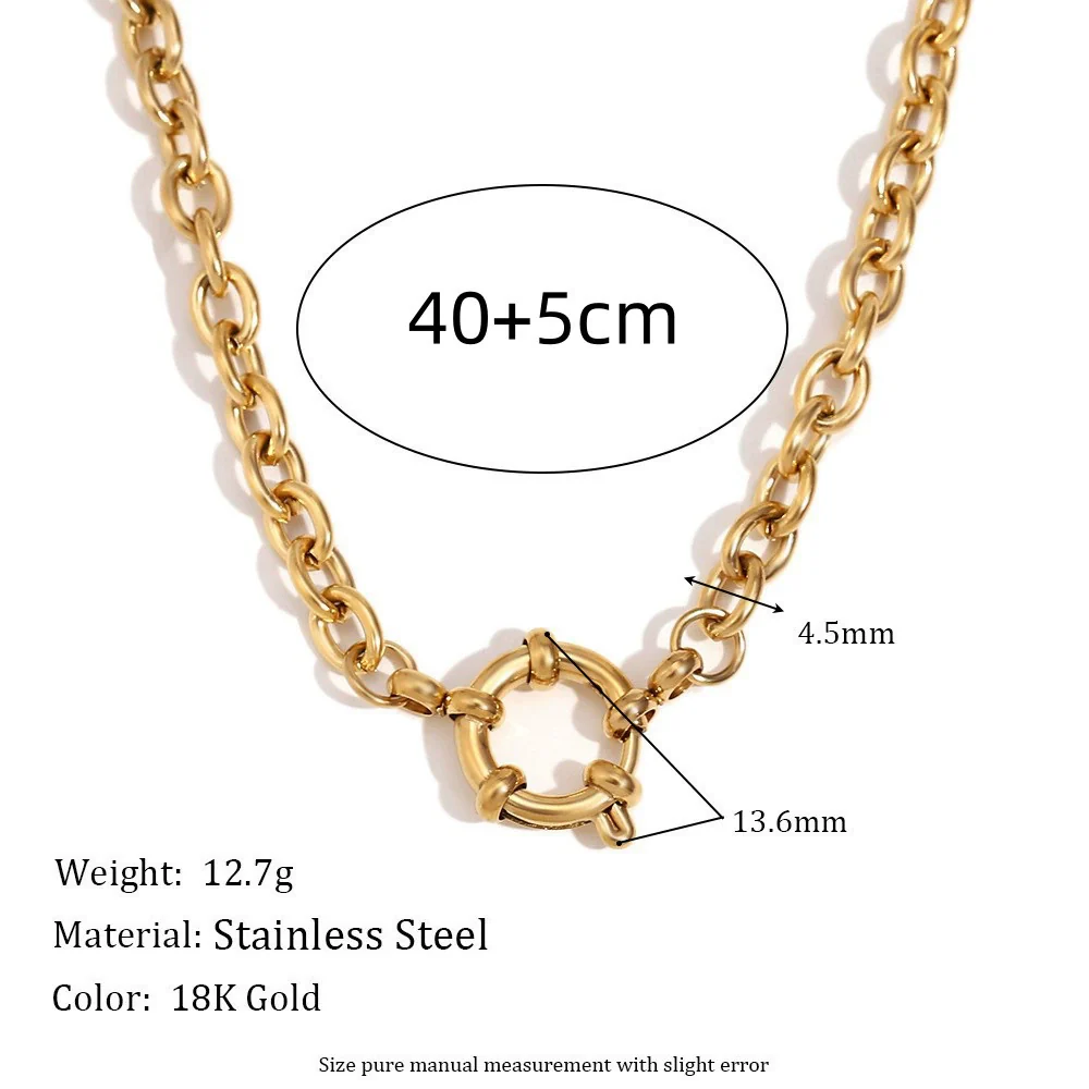 Pendant Necklace Copper Geometric Shape Vacuum Plated 18K Gold Color - Image 29