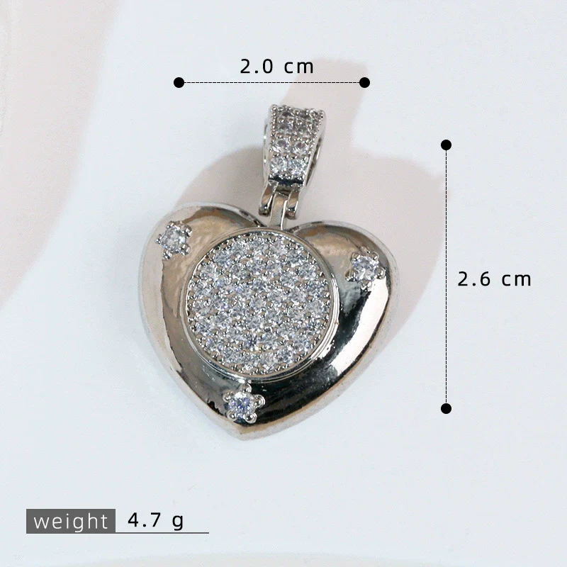 Pendant Necklace Copper Heart Shape Electroplating Diy Accessories - Image 9