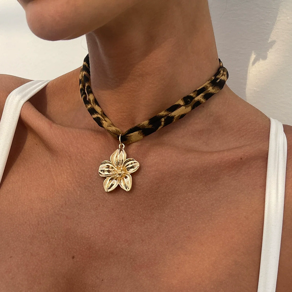 Pendant Necklace Cotton Alloy Heart Shape Flower Geometric Electroplating - Image 11