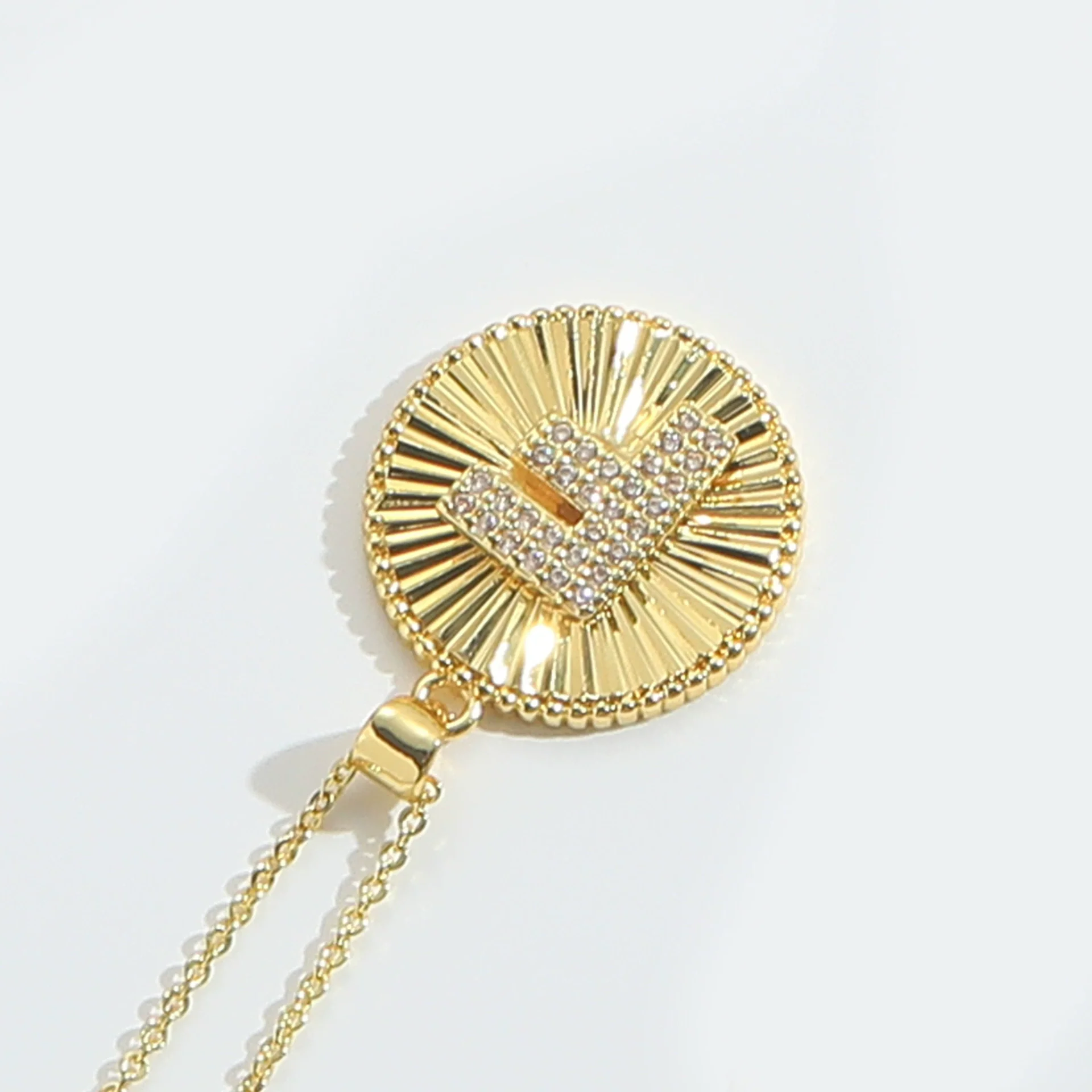 Pendant Necklace Disc Copper Mixed Gemstone Setting Electroplating Letters Numbers Text Style Unisex - Image 11