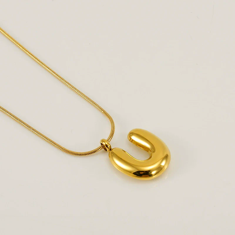 Pendant Necklace Jewelry Gold Plated 316L Stainless Steel With English Letters Pattern - Image 26