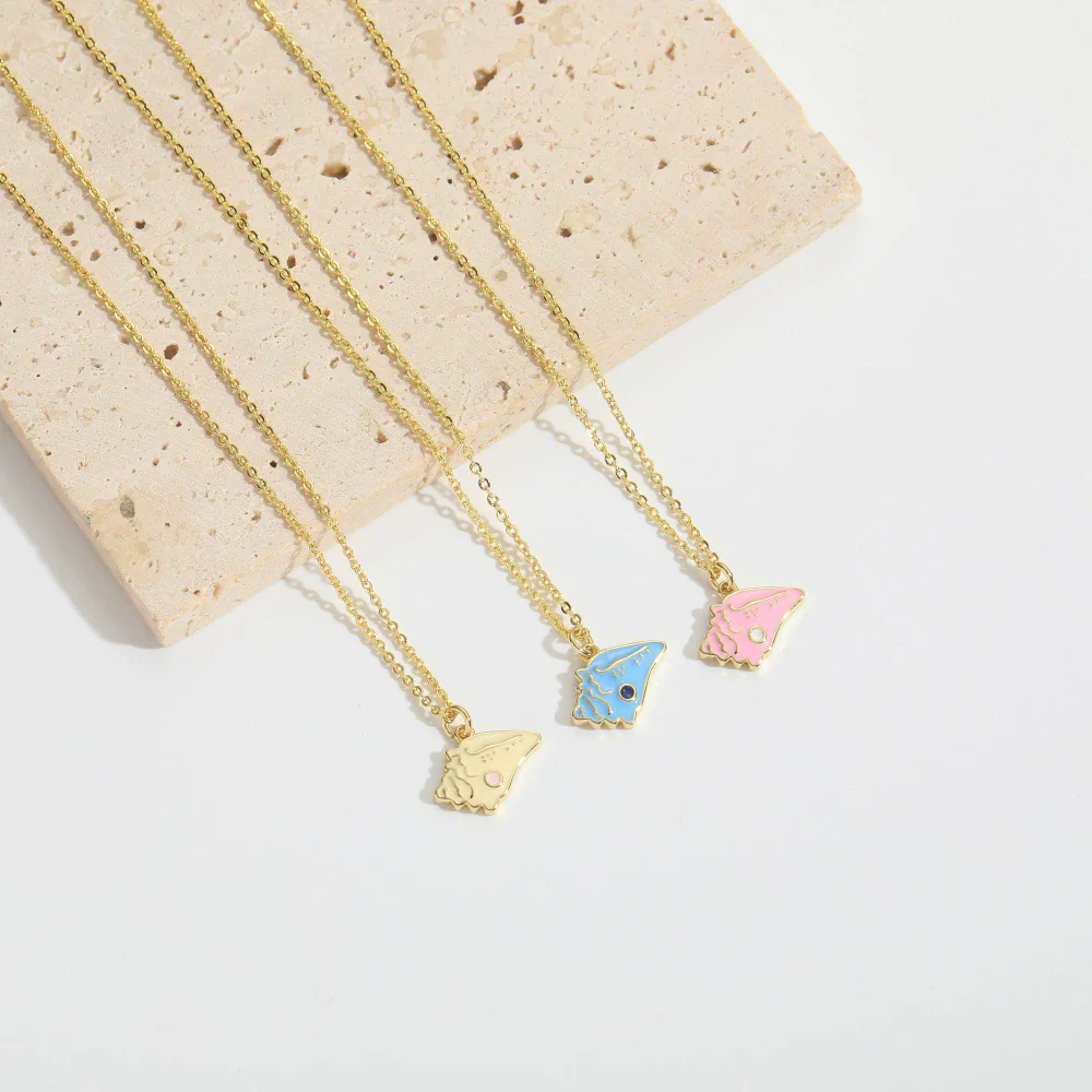 Pendant Necklace Ladies Clavicle Chain Simple Cute Retro Oil Dripping Love Word Design Copper Electroplating Geometric Style Mixed Gemstone Setting O Word Chain - Image 3