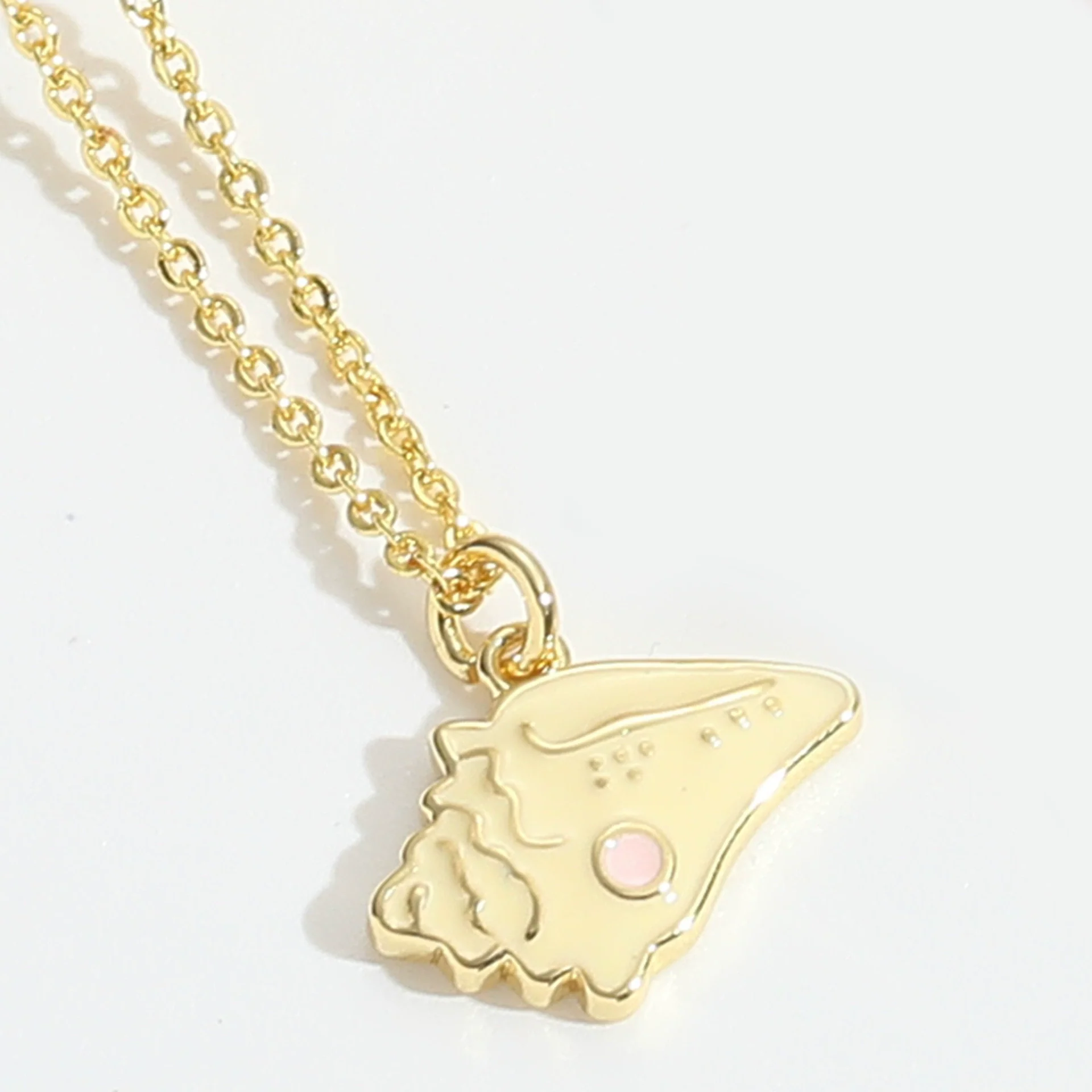 Pendant Necklace Ladies Clavicle Chain Simple Cute Retro Oil Dripping Love Word Design Copper Electroplating Geometric Style Mixed Gemstone Setting O Word Chain - Image 9