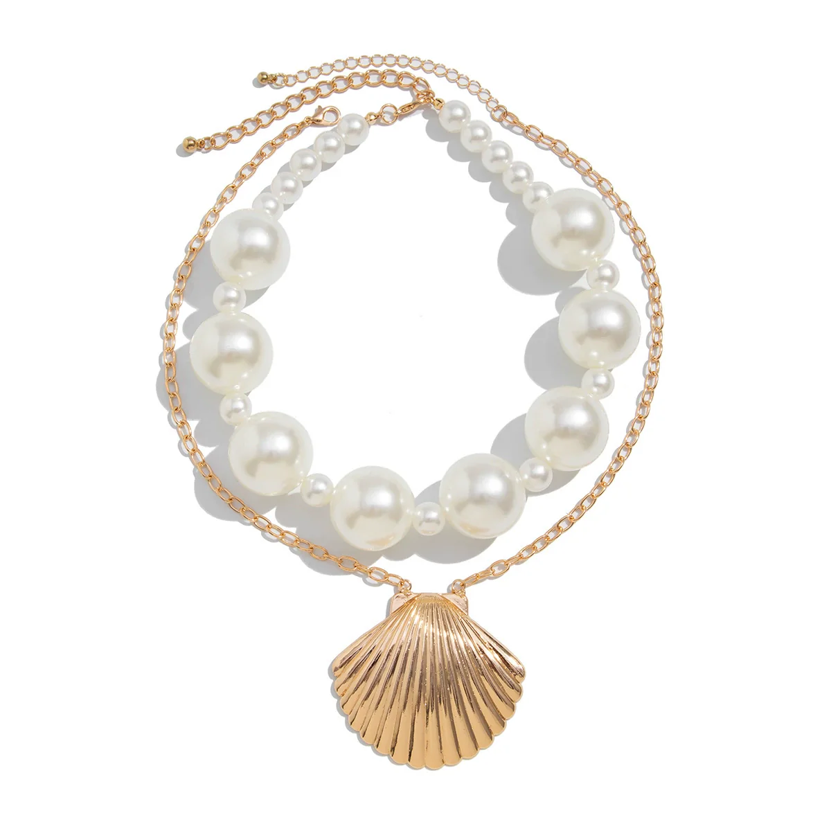 Pendant Necklace Metal Alloy Imitation Pearl Beaded Geometric Electroplating Women's - Image 5