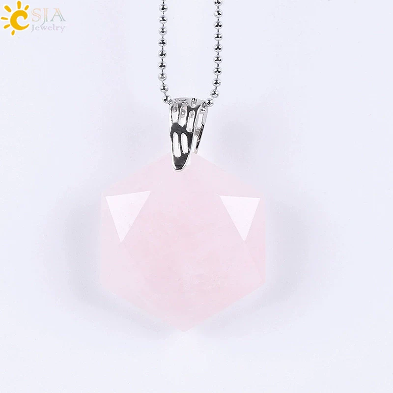 Pendant Necklace Natural Semiprecious Stone And Copper Accessories With Hexagram Design And Electroplating Treatment - Image 17