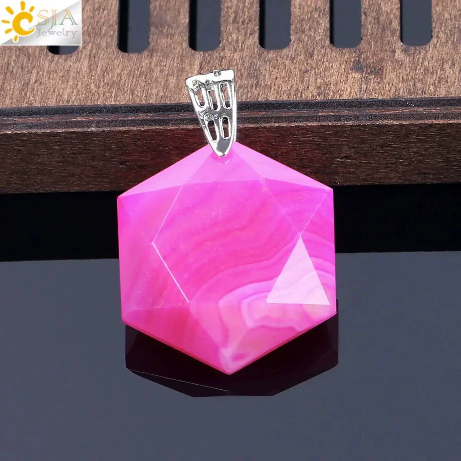Pendant Necklace Natural Semiprecious Stone And Copper Accessories With Hexagram Design And Electroplating Treatment - Image 26
