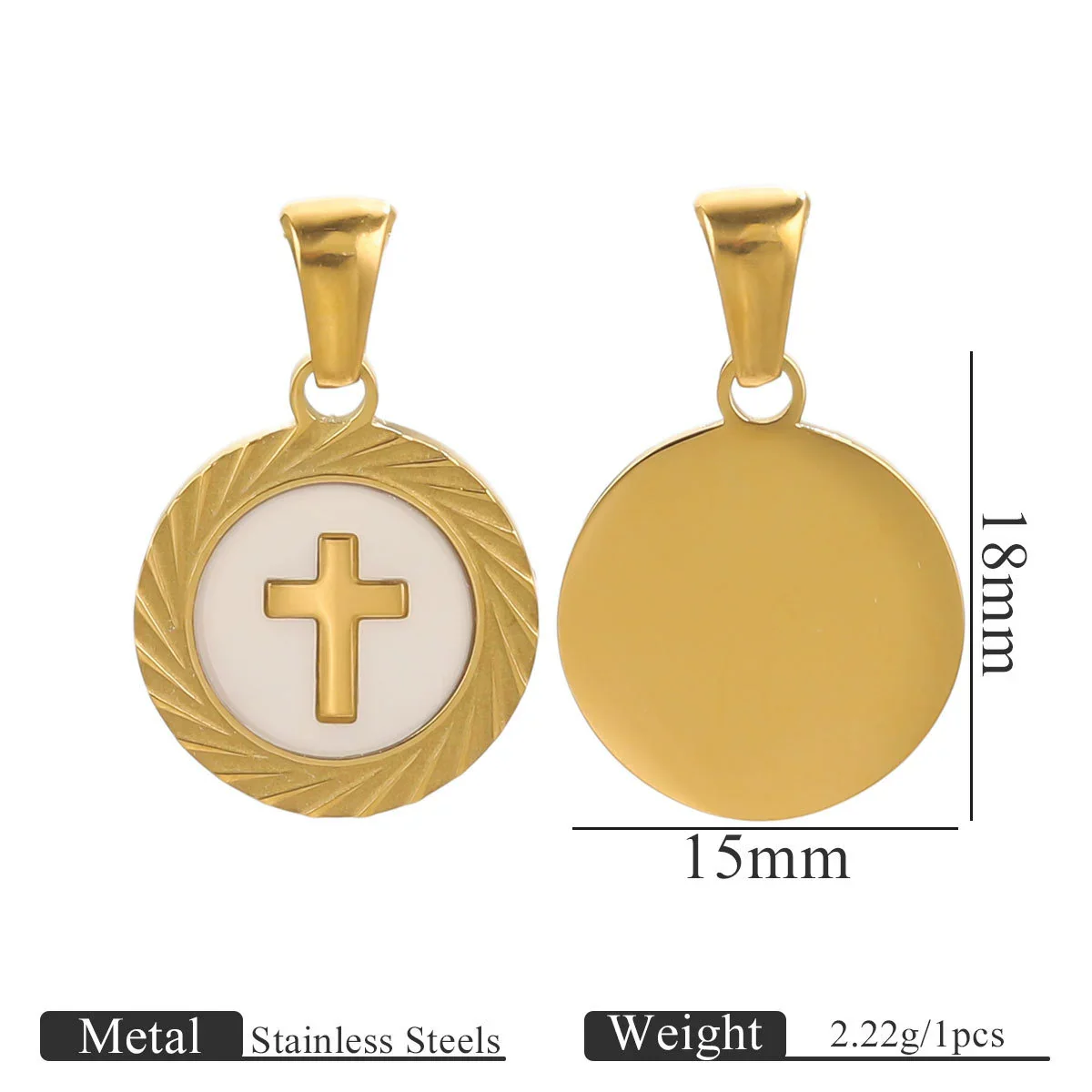 Pendant Necklace Stainless Steel Natural Shell Electroplating Jewelry Wholesale Accessories - Image 16