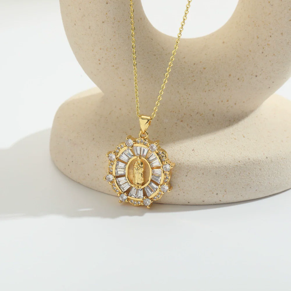 Pendant Necklace Starfish Animal Zodiac Copper Mixed Gemstone Setting Electroplating O Word Chain Design - Image 3