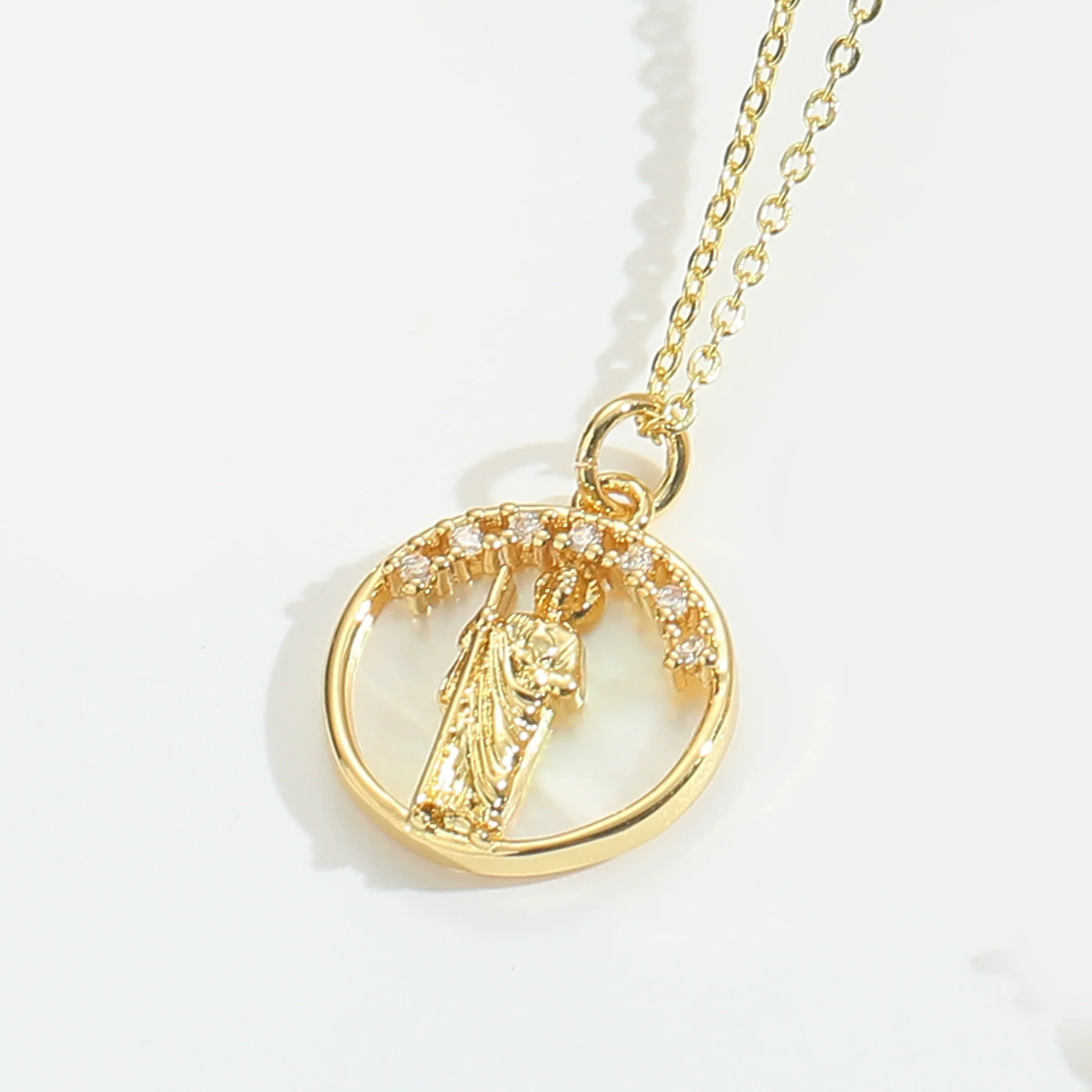 Pendant Necklace Starfish Animal Zodiac Copper Mixed Gemstone Setting Electroplating O Word Chain Design - Image 9