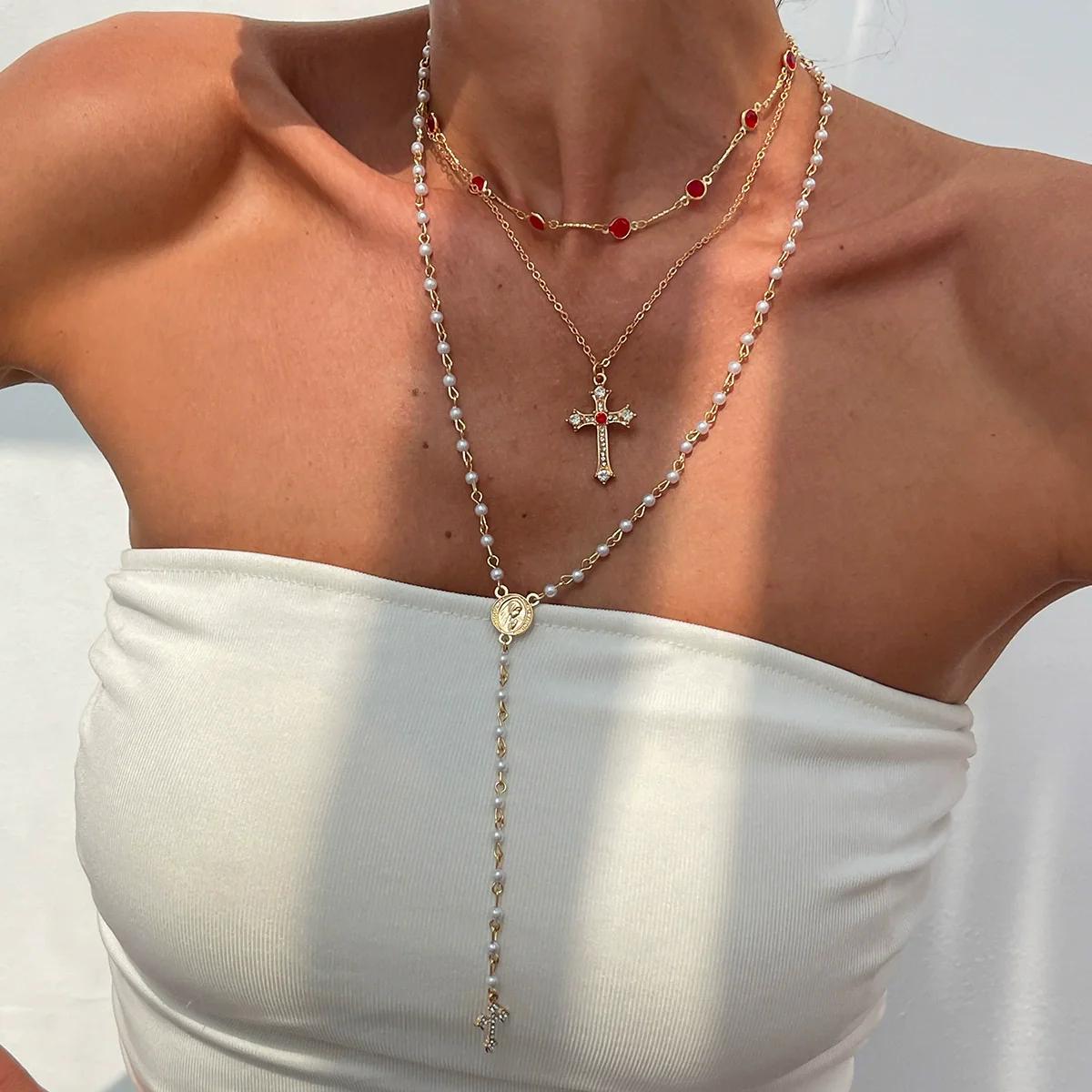Pendant Necklace Women Hiphop Style Geometric Zinc Alloy Iron Electroplated - Image 14
