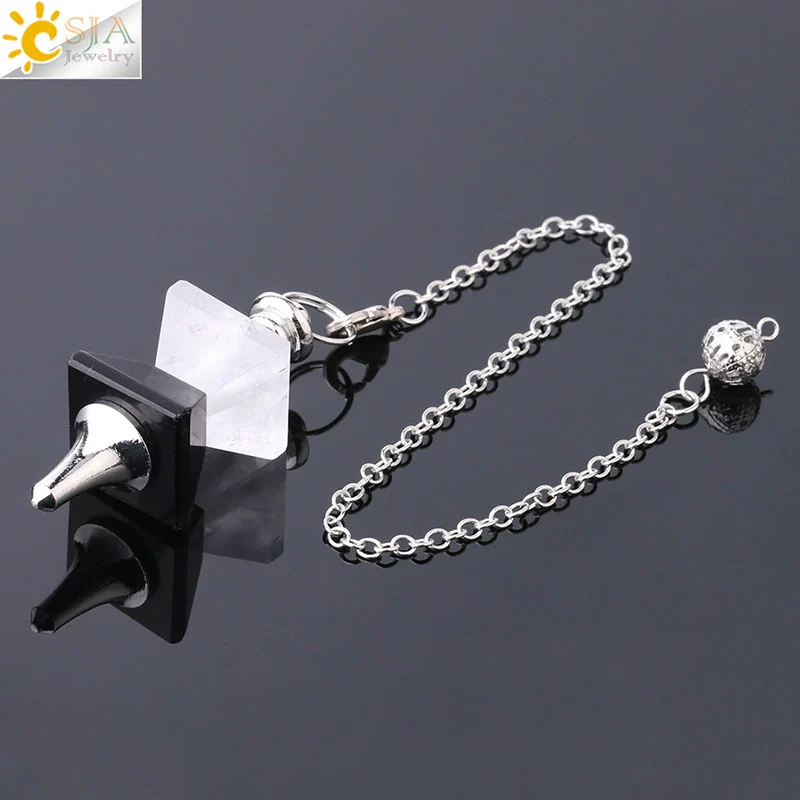 Pendulum Jewelry Natural Stone And Copper Accessories Inverted Pyramid Cone Electroplated - Image 6