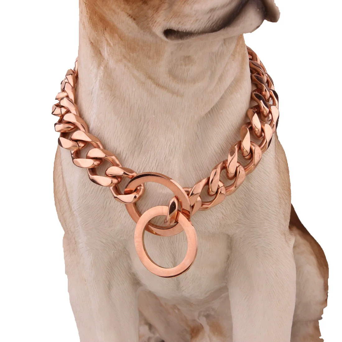Pet Chain Collar Titanium Steel Sixsided Grinding Chain Polished Vacuum Plating Pit Bull Style - Image 10