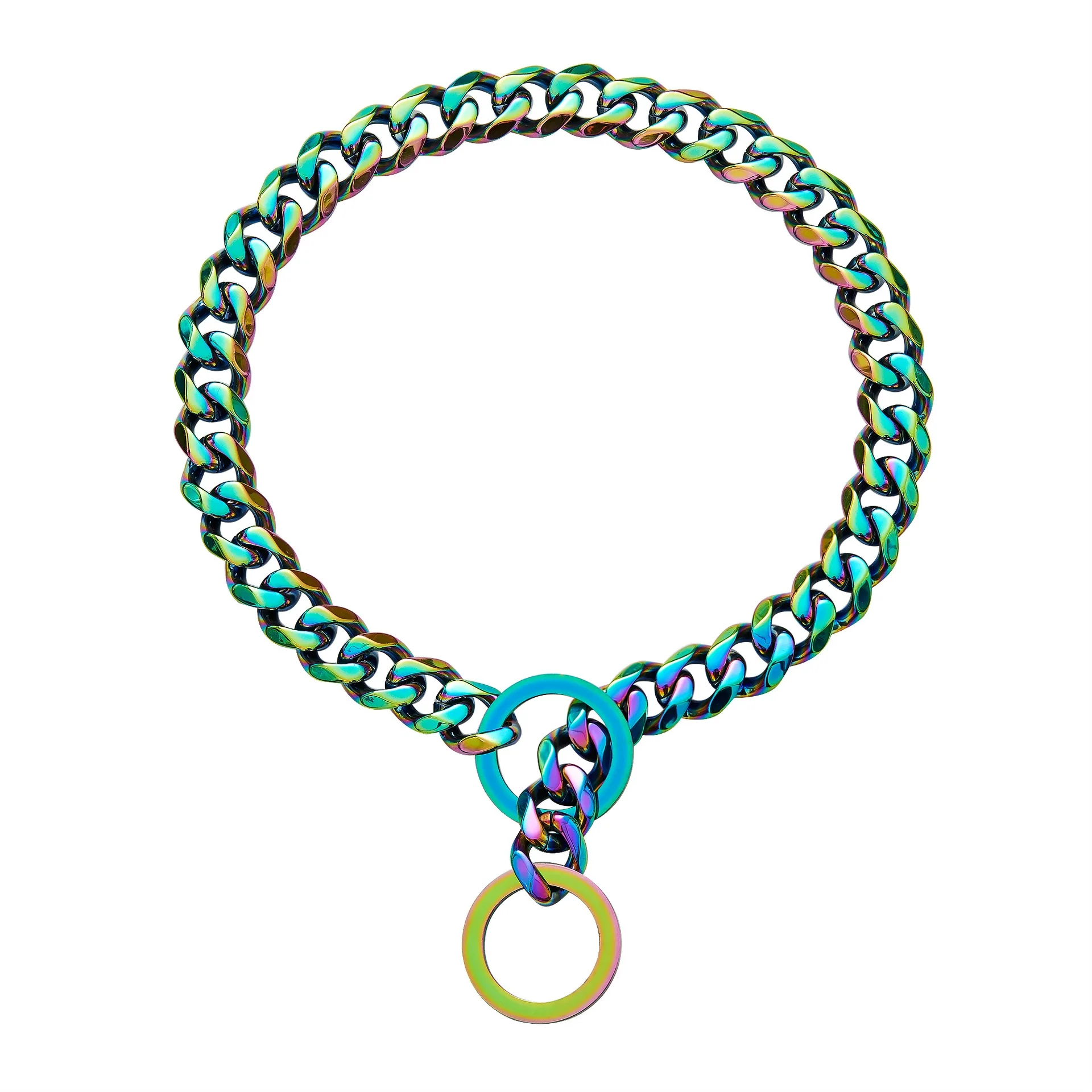 Pet Chain Collar Titanium Steel Sixsided Grinding Chain Polished Vacuum Plating Pit Bull Style - Image 11