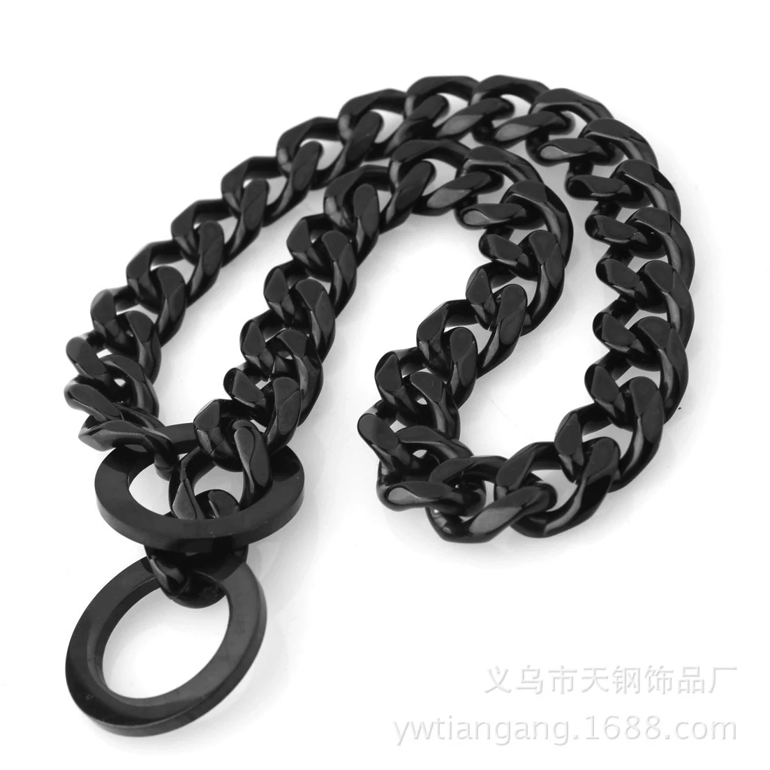 Pet Chain Collar Titanium Steel Sixsided Grinding Chain Polished Vacuum Plating Pit Bull Style - Image 3