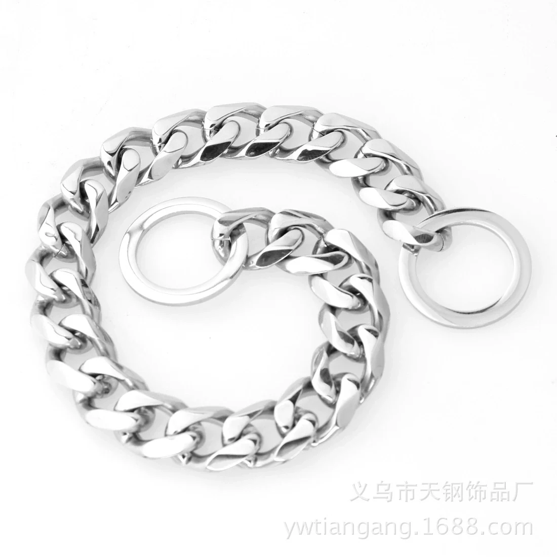 Pet Chain Collar Titanium Steel Sixsided Grinding Chain Polished Vacuum Plating Pit Bull Style - Image 4
