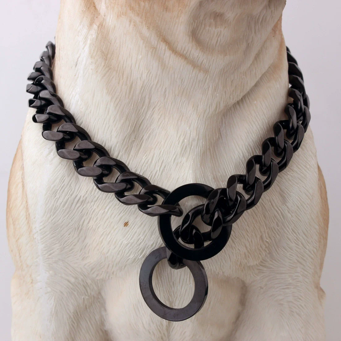 Pet Chain Collar Titanium Steel Sixsided Grinding Chain Polished Vacuum Plating Pit Bull Style - Image 6