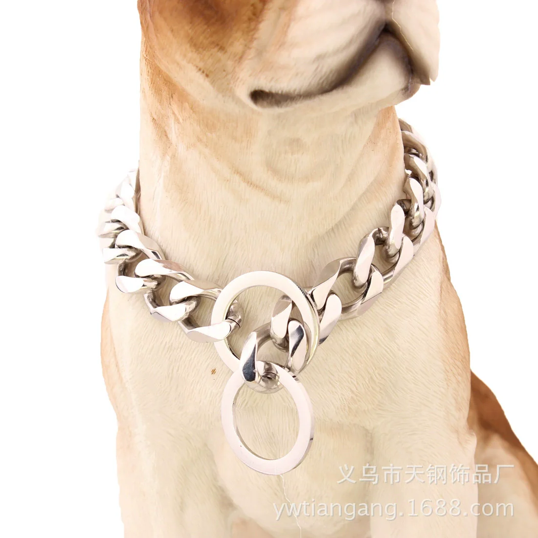 Pet Chain Collar Titanium Steel Sixsided Grinding Chain Polished Vacuum Plating Pit Bull Style - Image 9