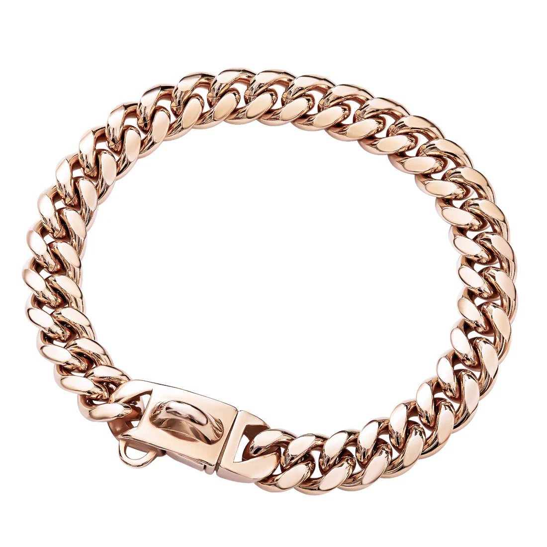 Pet Dog Collar Titanium Steel Cuban Chain With Lock Buckle Encryption Round Grinding Chain Polishing Vacuum Plating Leisure Style - Image 7