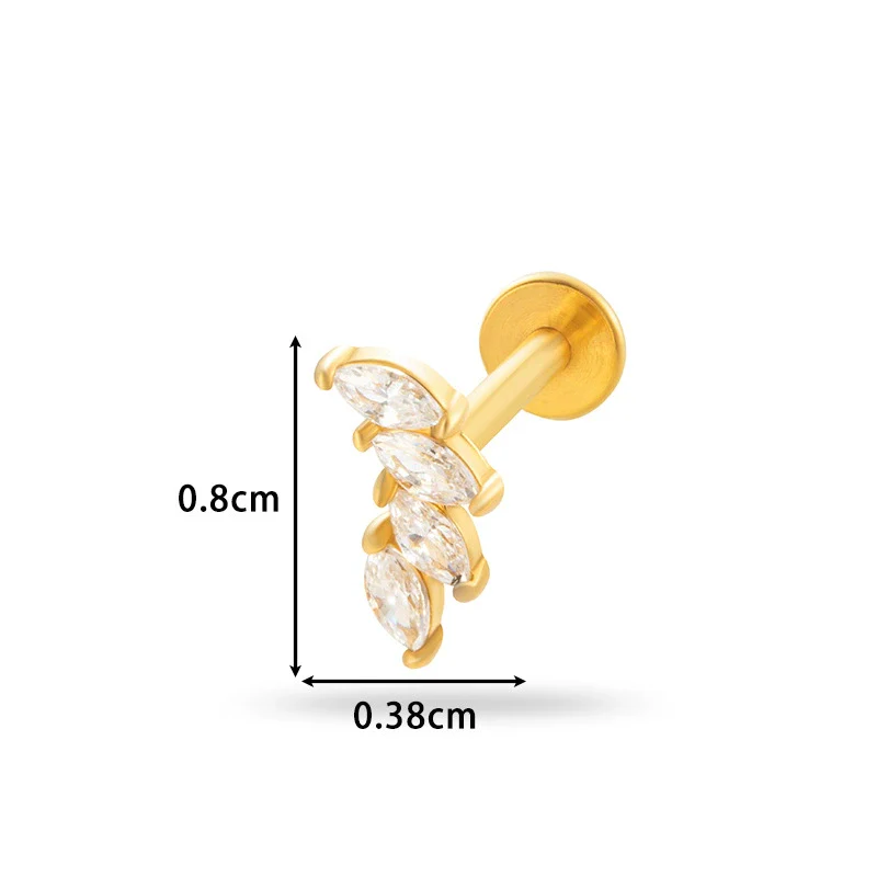 Piercing Jewelry Stainless Steel Flower Butterfly Electroplated For Women - Image 11