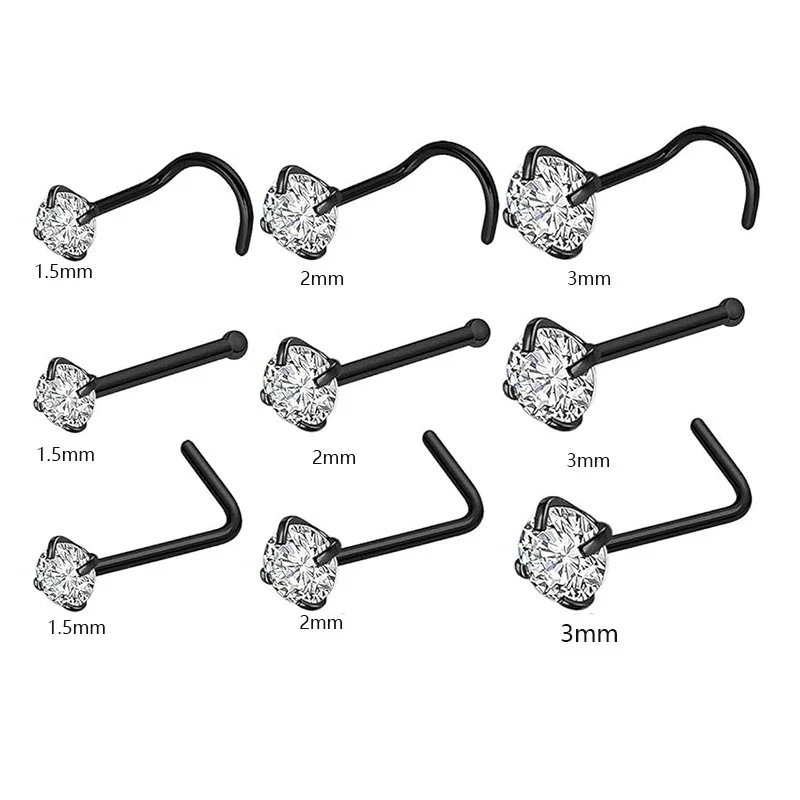 Piercing Jewelry Stainless Steel Geometric Nose Stud Nose Ring Earrings Electroplated - Image 6