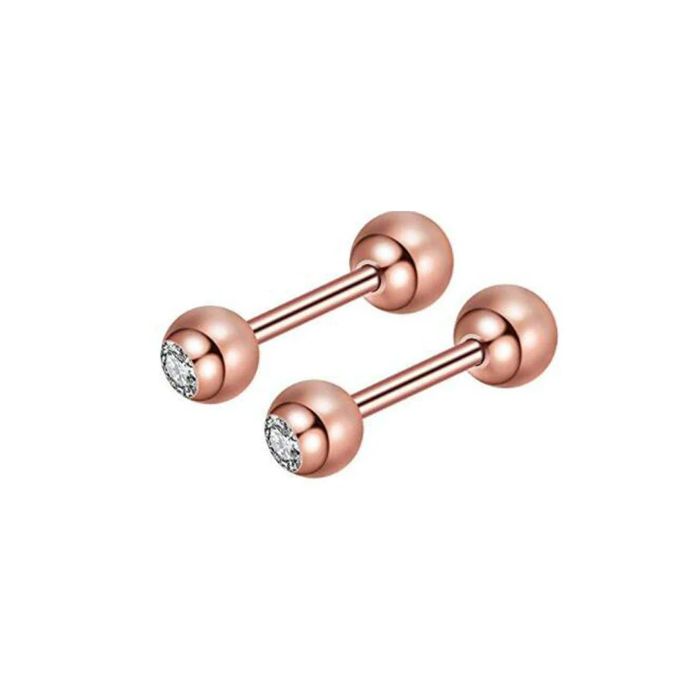 Piercing Jewelry Stainless Steel Lip Nails Zircon Earrings Ear Bone Nails With Crown Pattern Handmade - Image 23