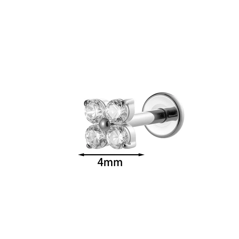 Piercing Jewelry Titanium Alloy Geometric Electroplated Small Flower Style - Image 14
