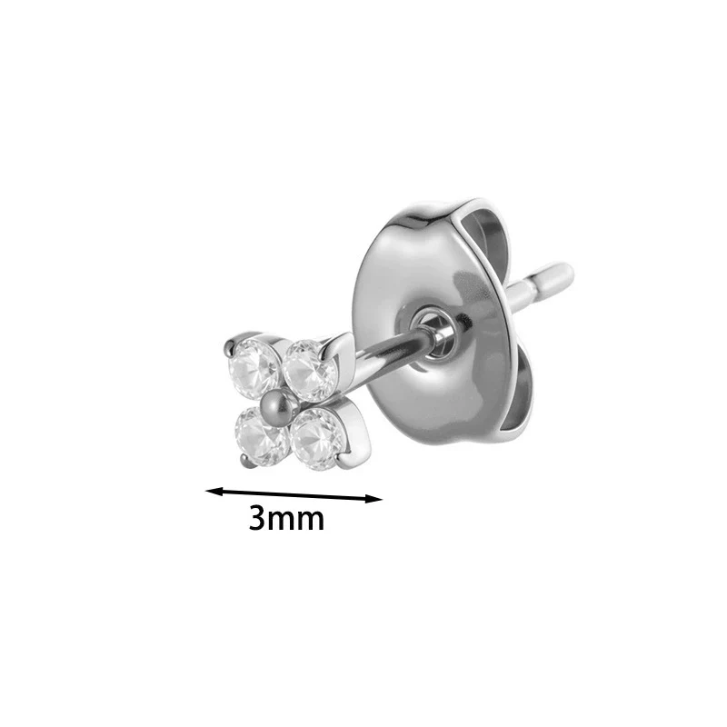 Piercing Jewelry Titanium Alloy Geometric Electroplated Small Flower Style - Image 6