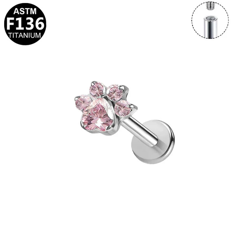 Piercing Jewelry Titanium Alloy Star Shape Electroplated Colorful Zircon - Image 15