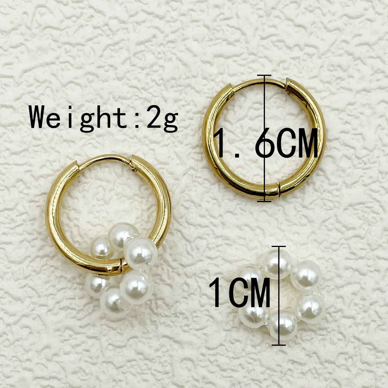 Plastic Geometric Flower Hoop Earrings Electroplated - Image 4