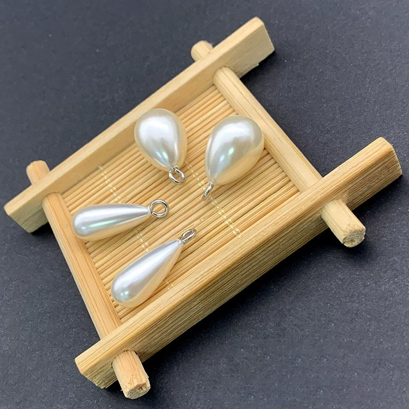 Plastic Resin Pearl Water Drop Pendant Jewelry Accessories Electroplated Diy Necklace Earrings - Image 3